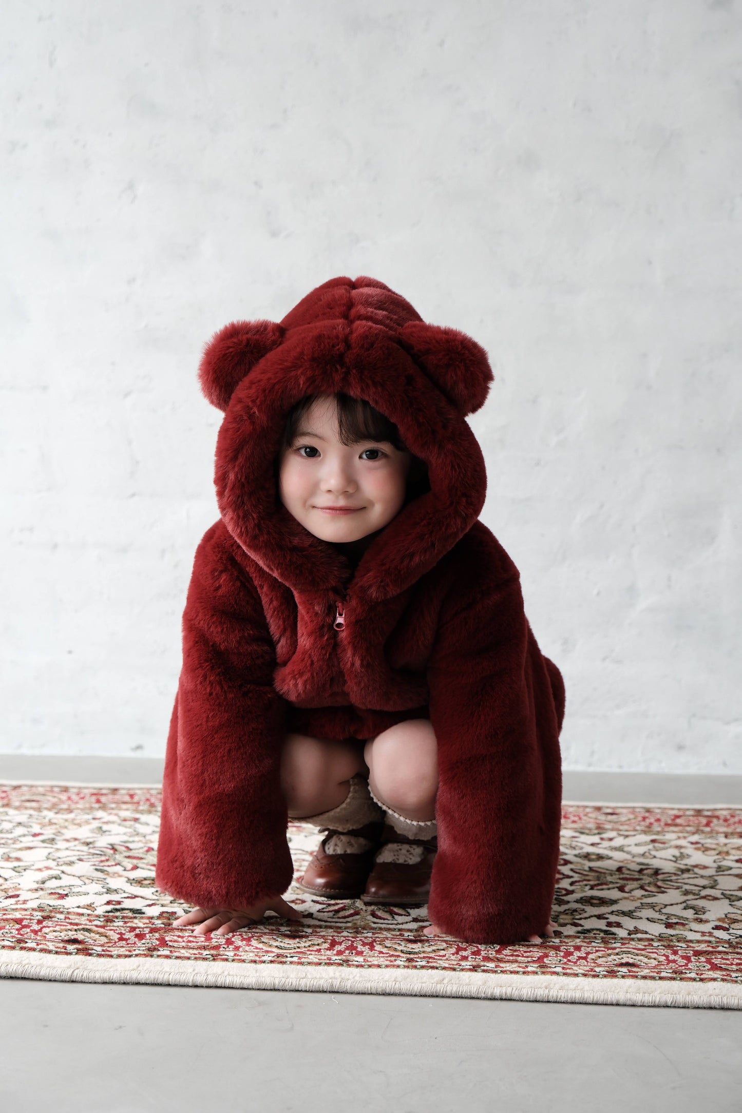 24AW Furry hooded coat