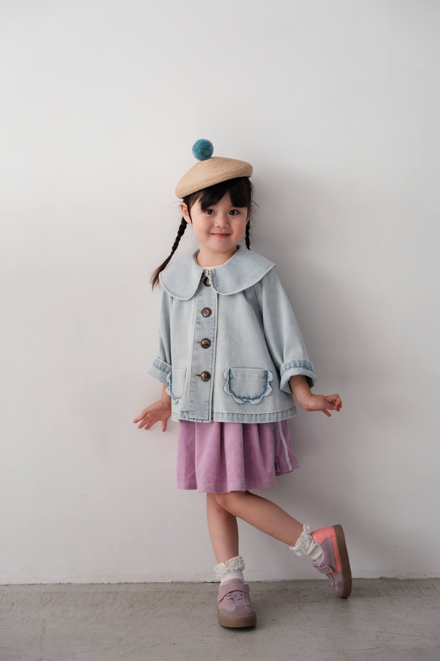 25SS Peter pan collar denim jacke