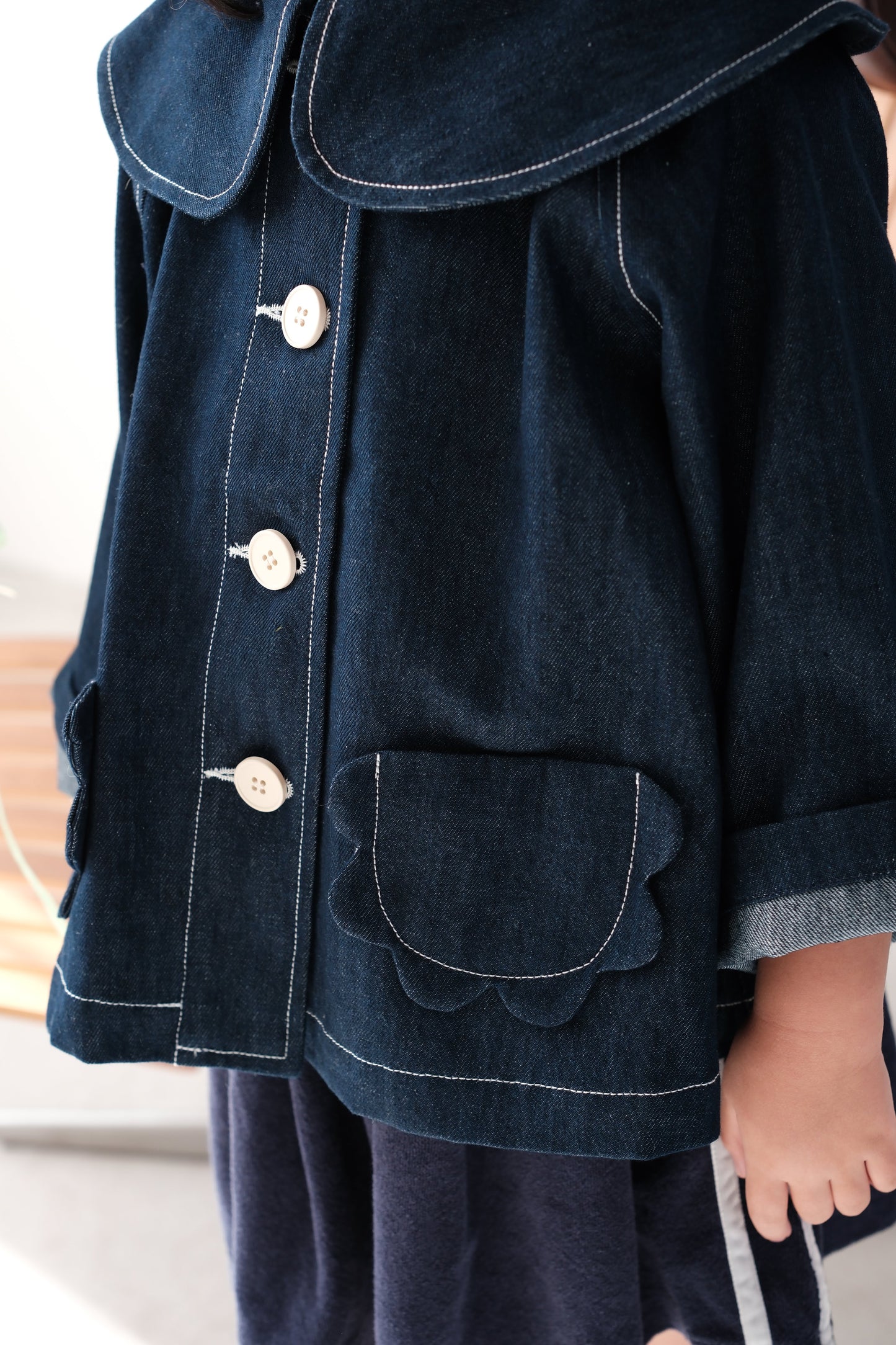 25SS Peter pan collar denim jacke