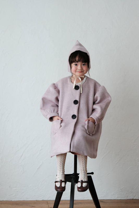 25AW Lantern sleeve coat (light lavender )