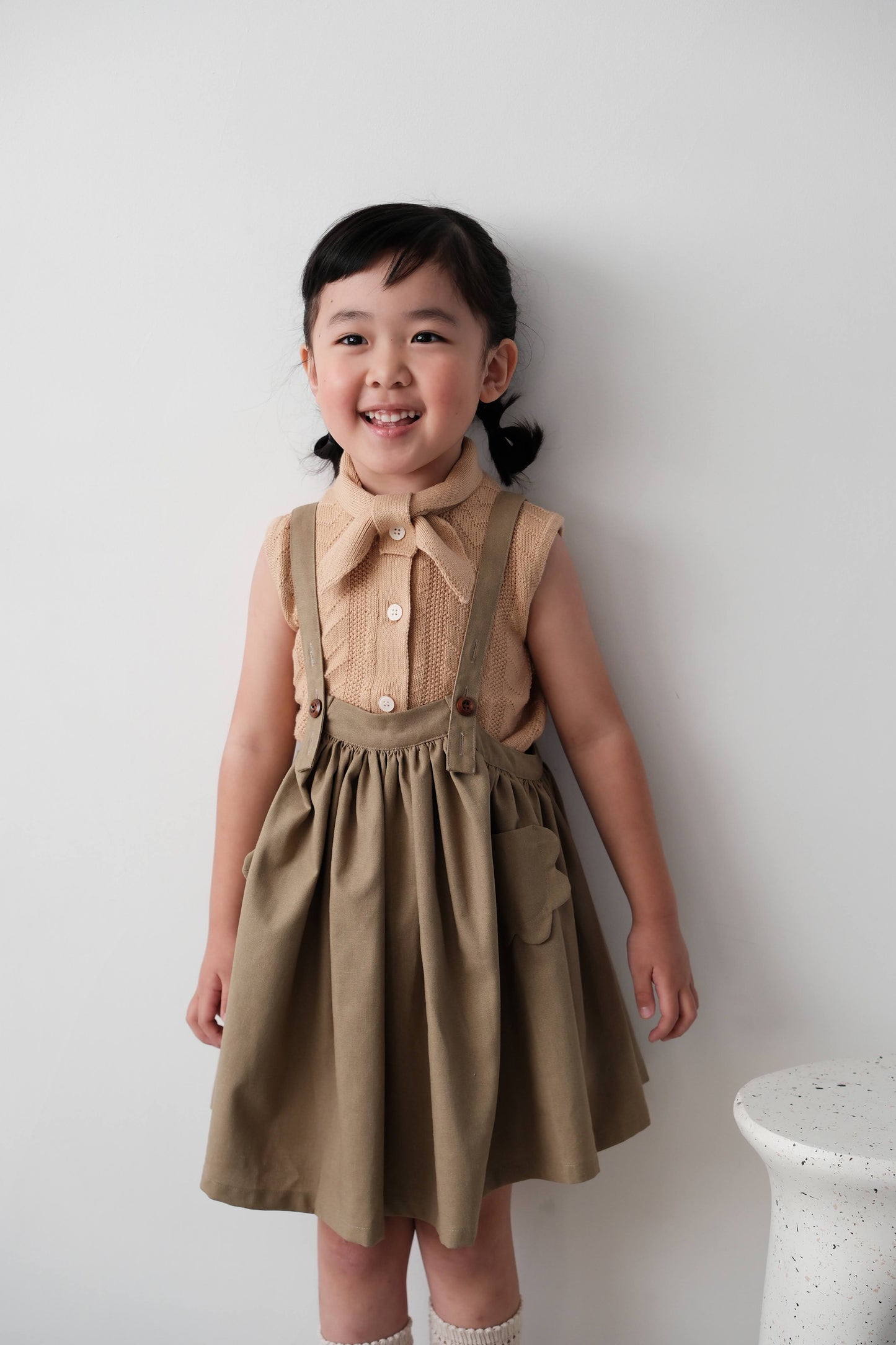 25SS Bow tie sleeveless knitwear