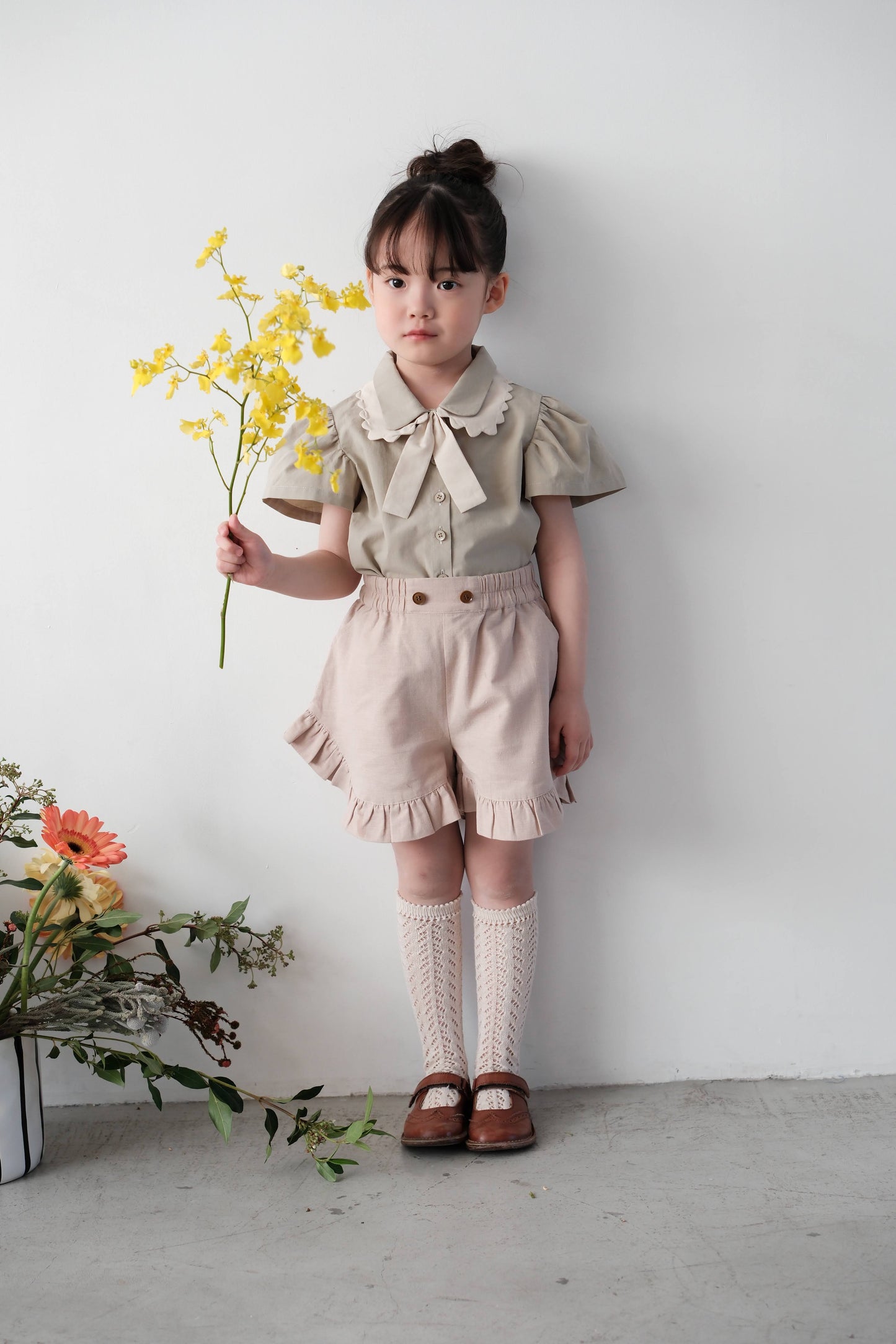 25SS Linen lace shorts
