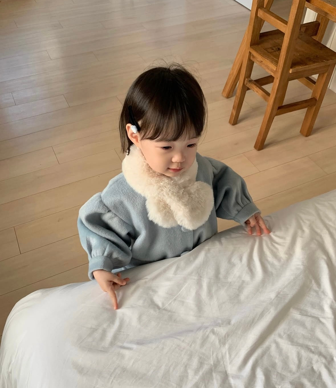 Mes kids x Pulev wool coat with fur collar