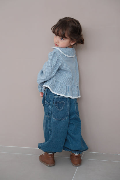 26AW Ballon denim with heart pockets