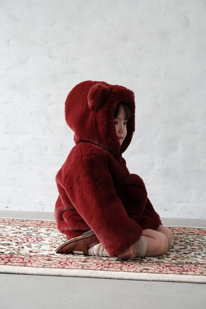 24AW Furry hooded coat