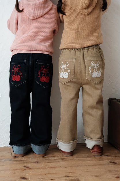25AW Embroidered straight-leg pants