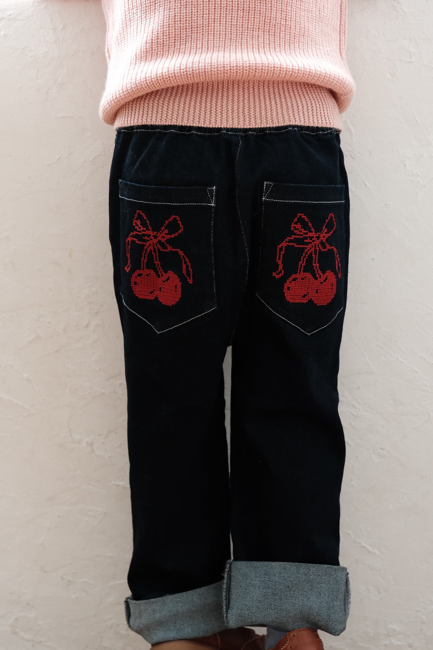 25AW Embroidered straight-leg pants