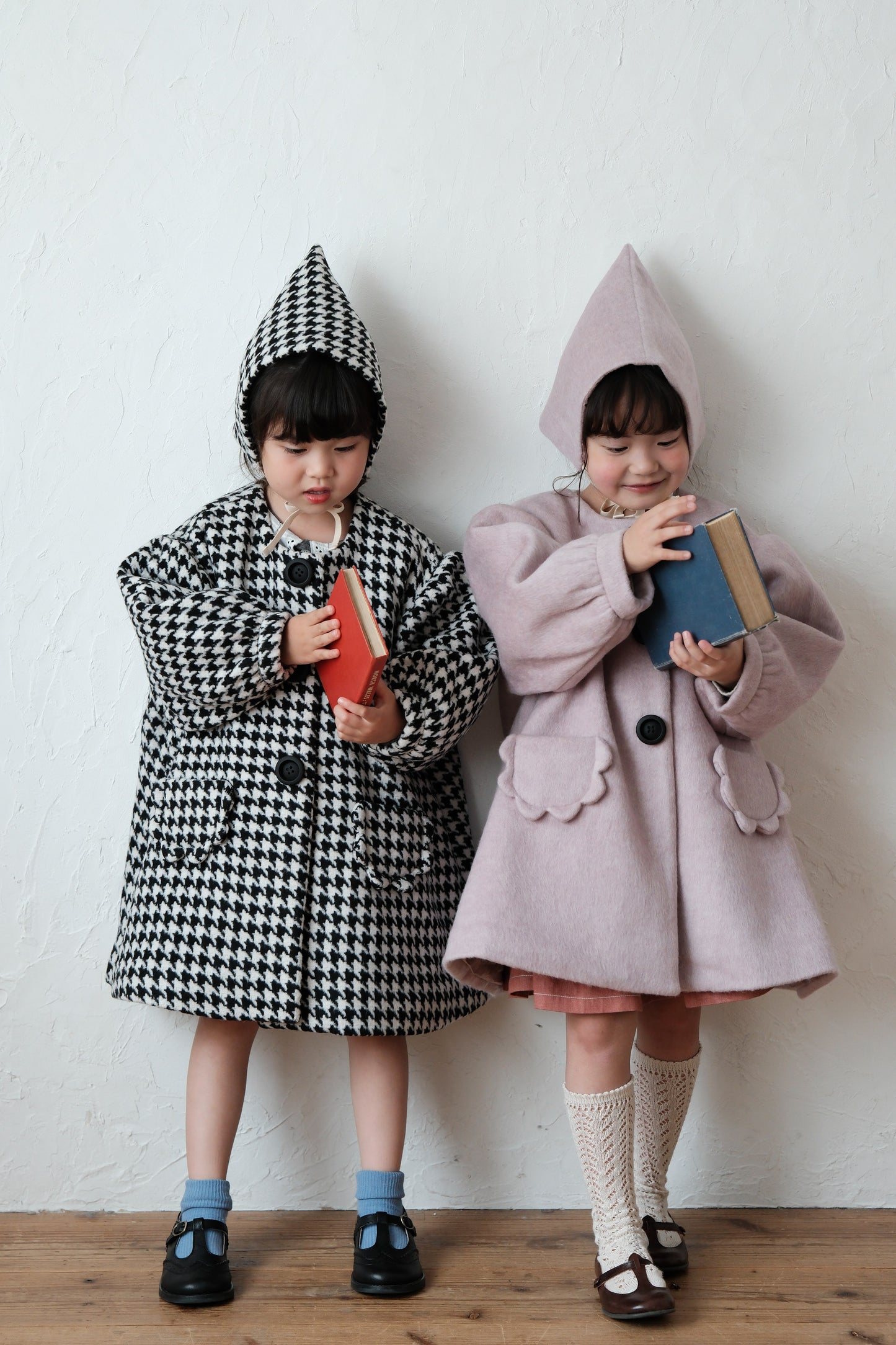 25AW Houndstooth lantern sleeve coat