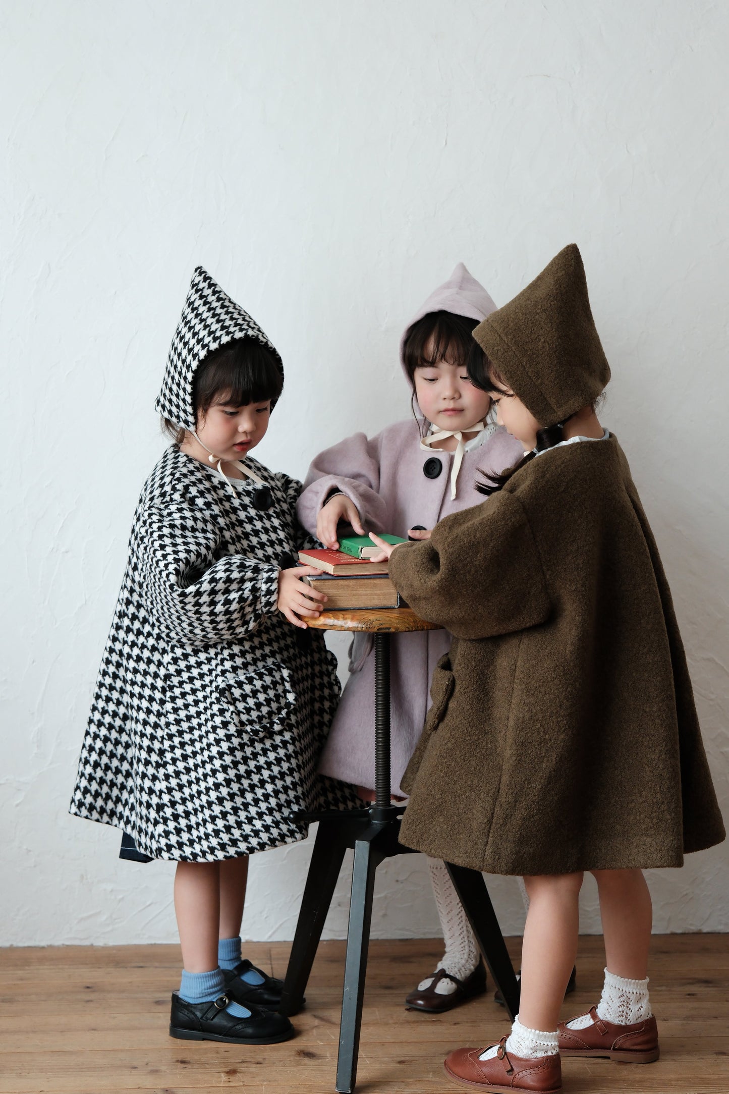 25AW Houndstooth lantern sleeve coat