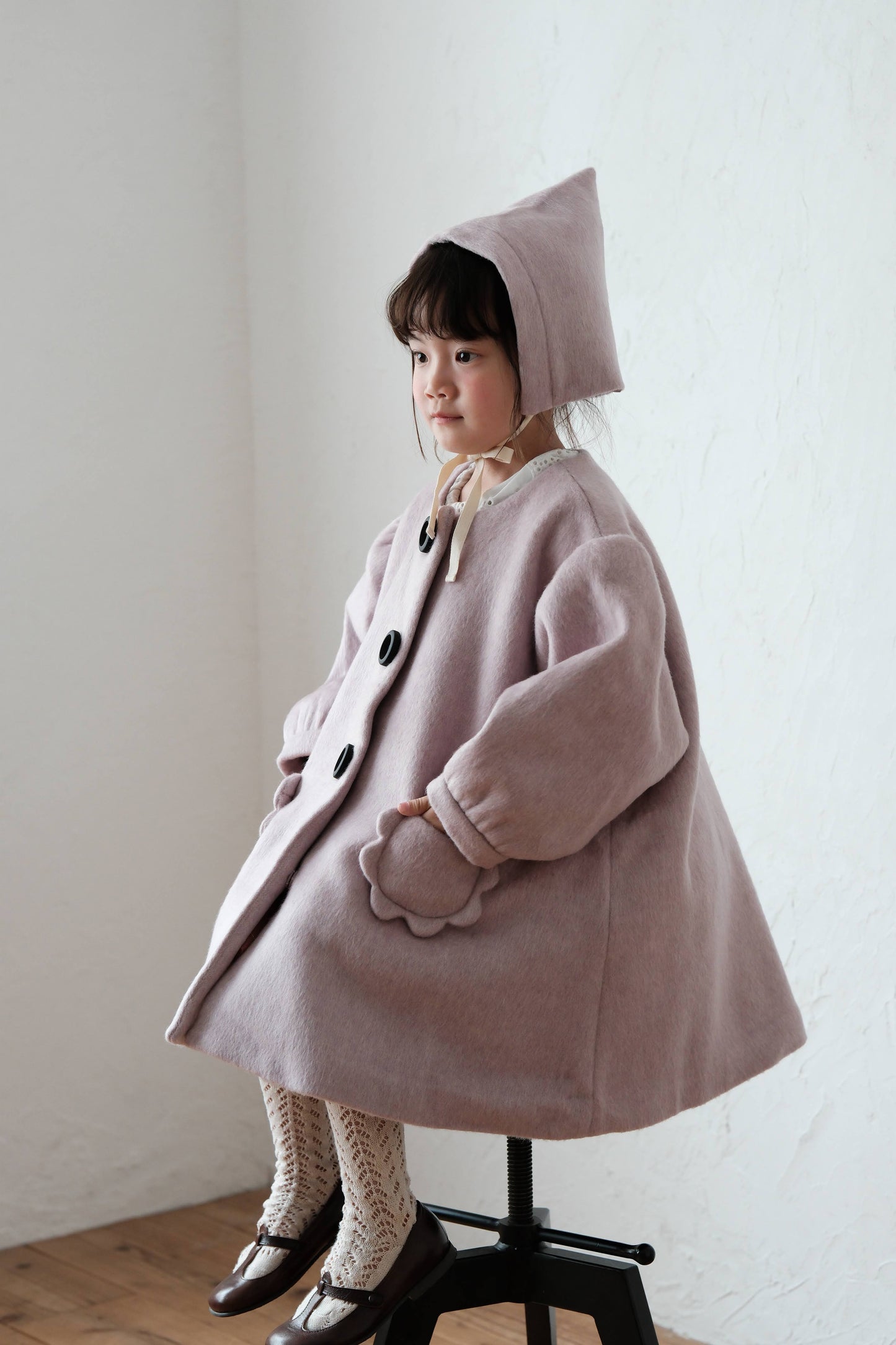25AW Lantern sleeve coat (light lavender )