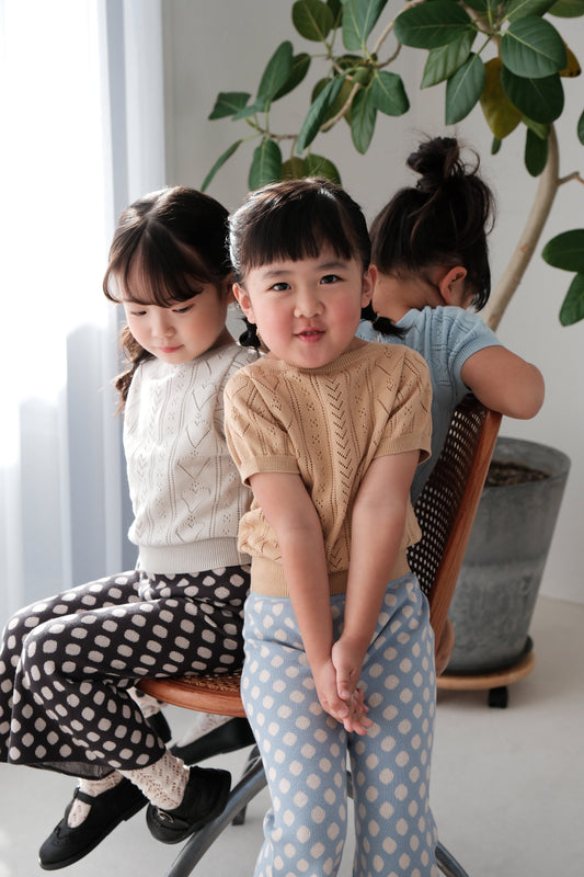 25SS Heart pattern knitted cardigan