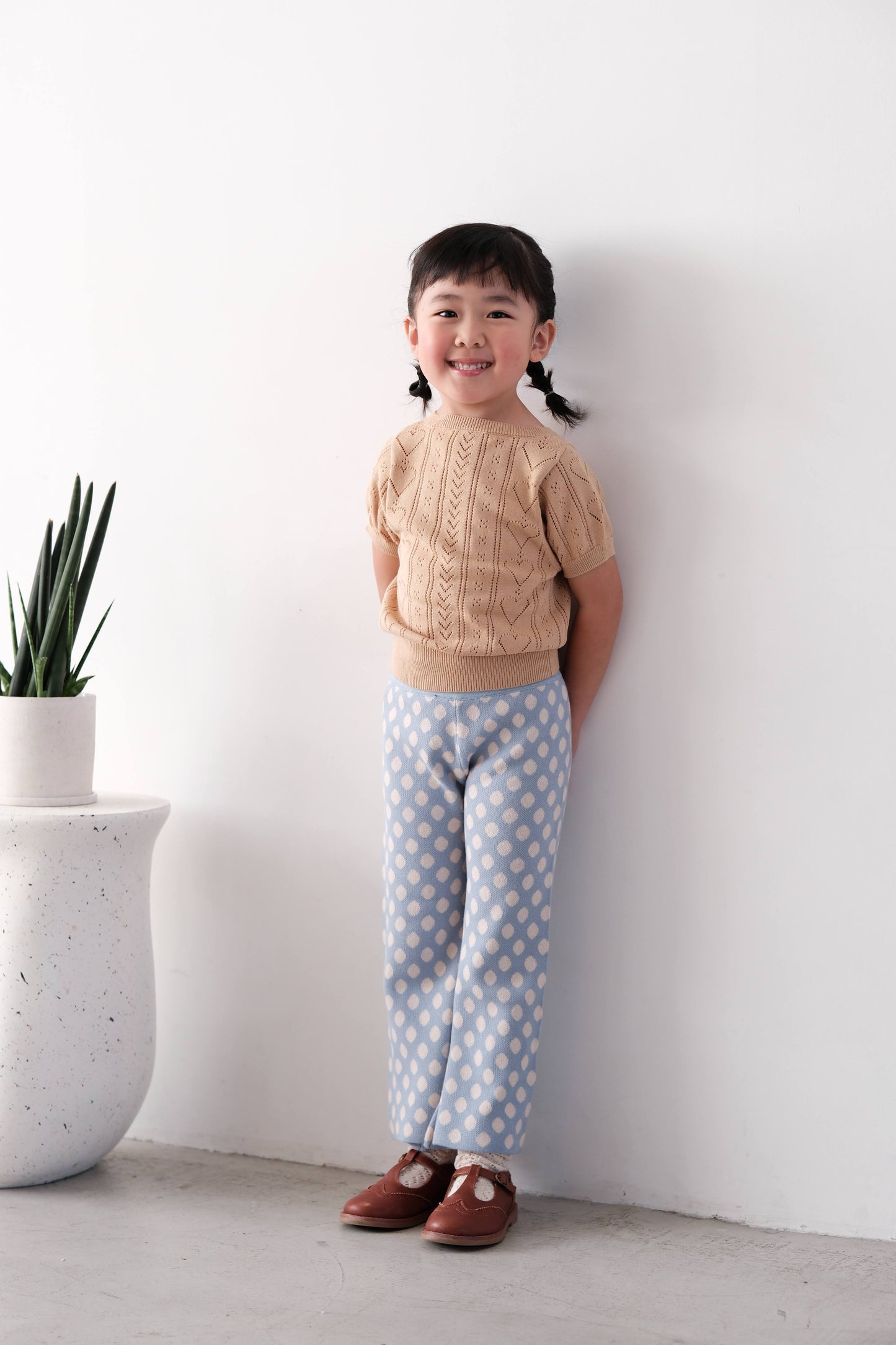 25SS Heart pattern knitted cardigan