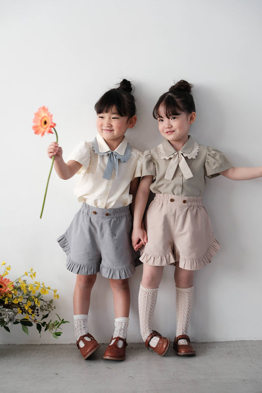25SS Bow short sleeve shirt