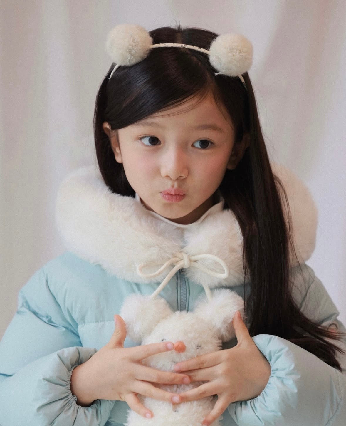 Mes Kids x Pulev 26AW Pompom Down Jacket milk soda
