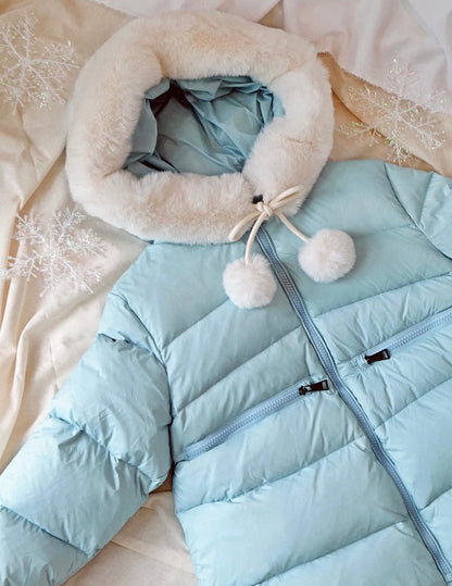 Mes Kids x Pulev 26AW Pompom Down Jacket milk soda