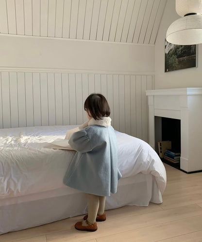 Mes kids x Pulev  wool coat with fur collar