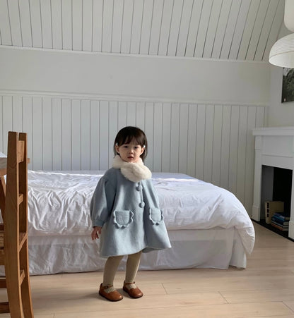 Mes kids x Pulev  wool coat with fur collar